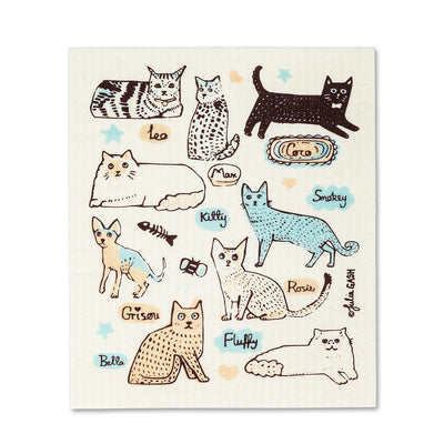 Cats with Names Dishcloths. Set of 2 - Lemon And Lavender Toronto