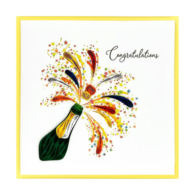 Champagne Congratulations Quilling Card - Lemon And Lavender Toronto