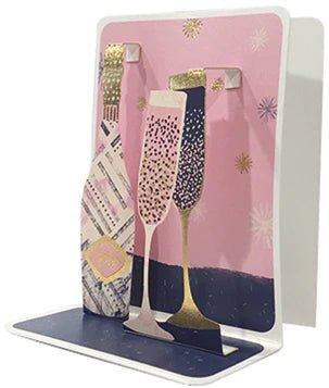 Champagne Pop-up Small 3D Card - Lemon And Lavender Toronto