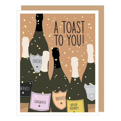 Champagne Toast To You Congratulations Card - Lemon And Lavender Toronto