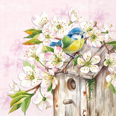 Cherry Blossom Birdhouse COCKTAIL Napkins - Lemon And Lavender Toronto