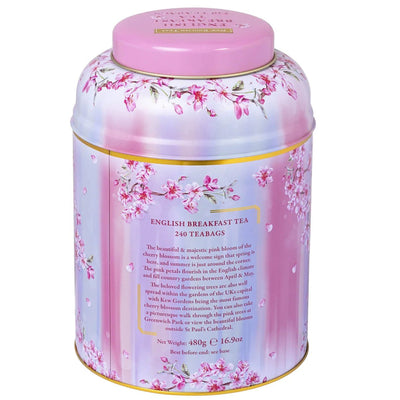 Cherry Blossom Water Colour Large Tea Caddy with 240 Teabags - Lemon And Lavender Toronto