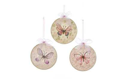 Chic Glass Disc With Butterfly and Flower Pattern - Lemon And Lavender Toronto