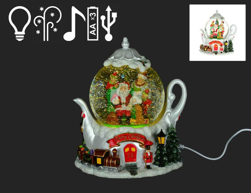 Christmas Teapot LED Globe - Lemon And Lavender Toronto