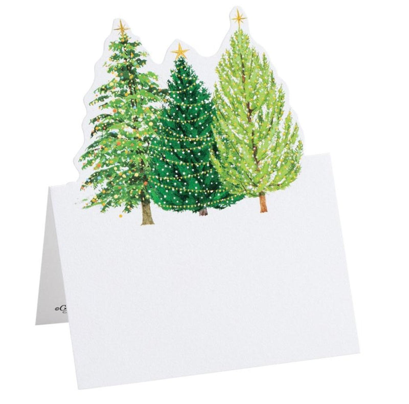Christmas Trees with Lights Die-Cut Place Cards - 8 Per Package - Lemon And Lavender Toronto