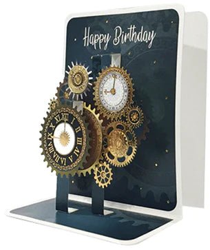 Clocks Birthday Pop-up Small 3D Card - Lemon And Lavender Toronto