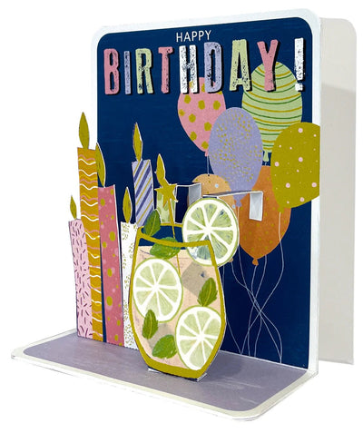 Cocktail Birthday Pop-up Small 3D Card - Lemon And Lavender Toronto