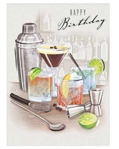 Cocktails Happy Birthday Card - Lemon And Lavender Toronto