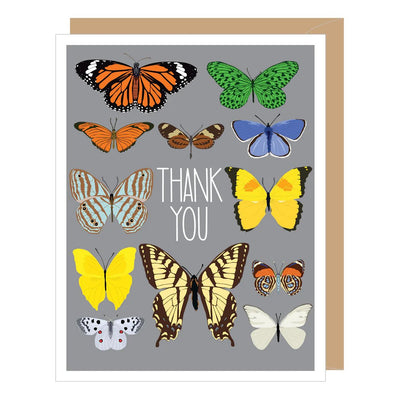 Colorful Butterflies, Thank You Card - Lemon And Lavender Toronto
