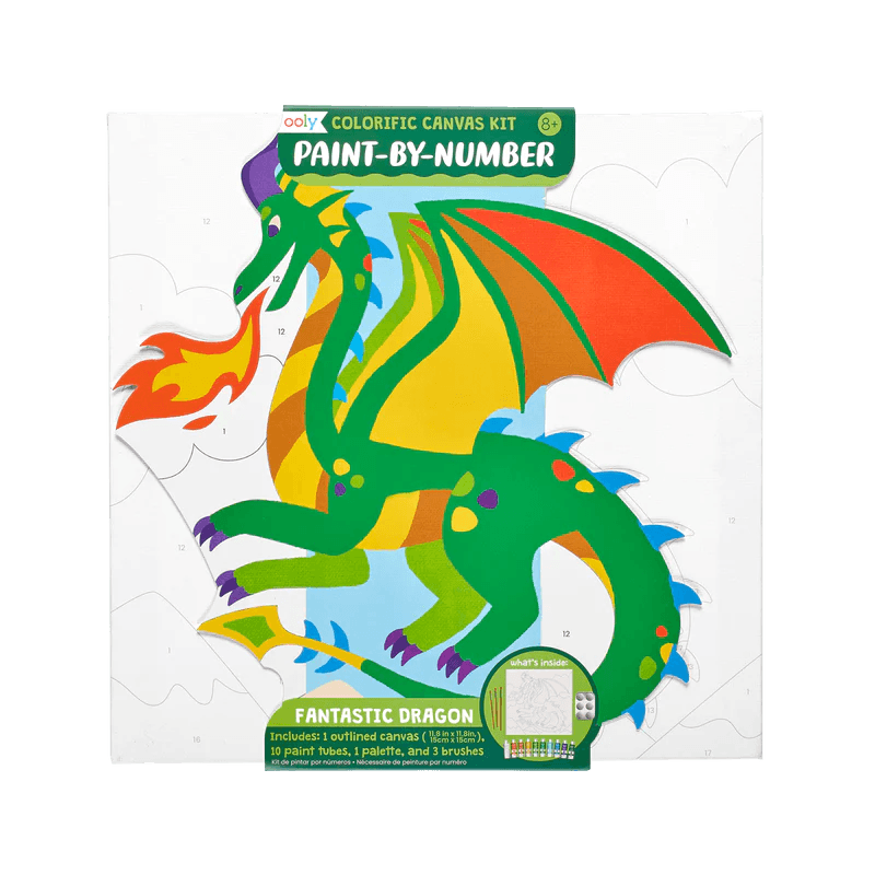 Colorific canvas paint by number kit - Fantastic Dragon - Lemon And Lavender Toronto