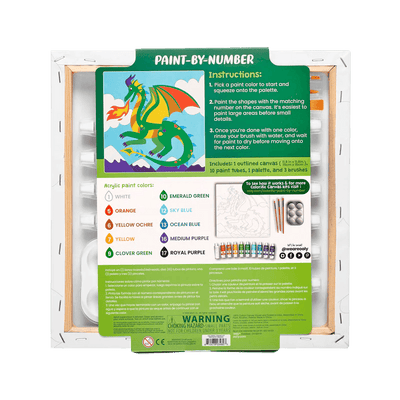 Colorific canvas paint by number kit - Fantastic Dragon - Lemon And Lavender Toronto