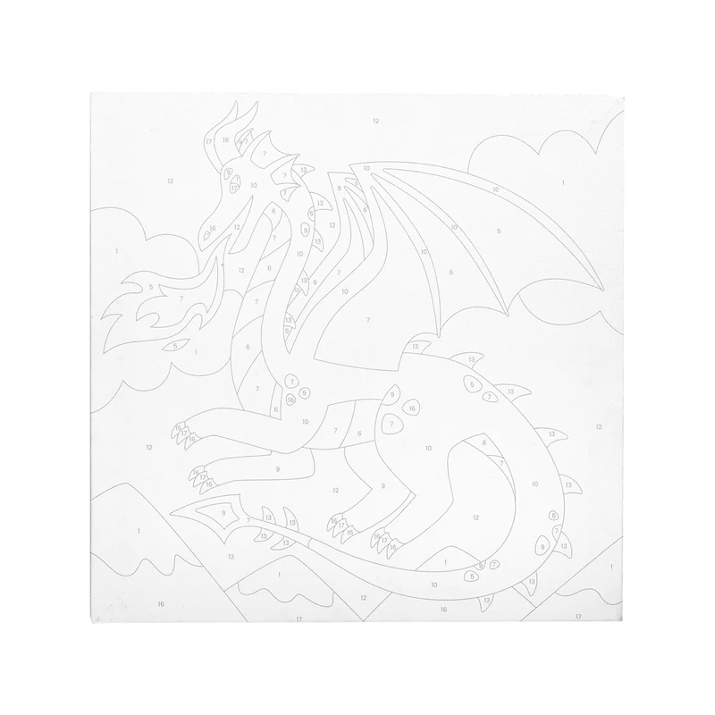 Colorific canvas paint by number kit - Fantastic Dragon - Lemon And Lavender Toronto