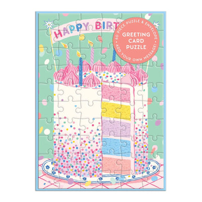 Confetti Birthday Cake Greeting Card Puzzle - Lemon And Lavender Toronto