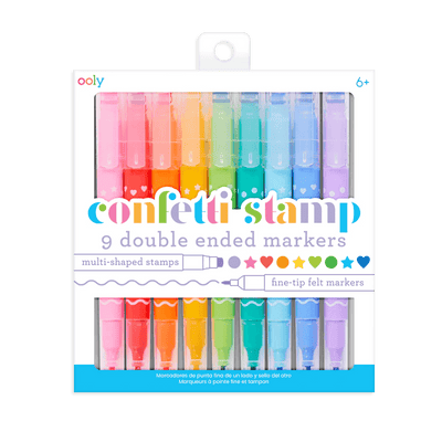 Confetti Stamp Double-Ended Markers - Set of 9 - Lemon And Lavender Toronto