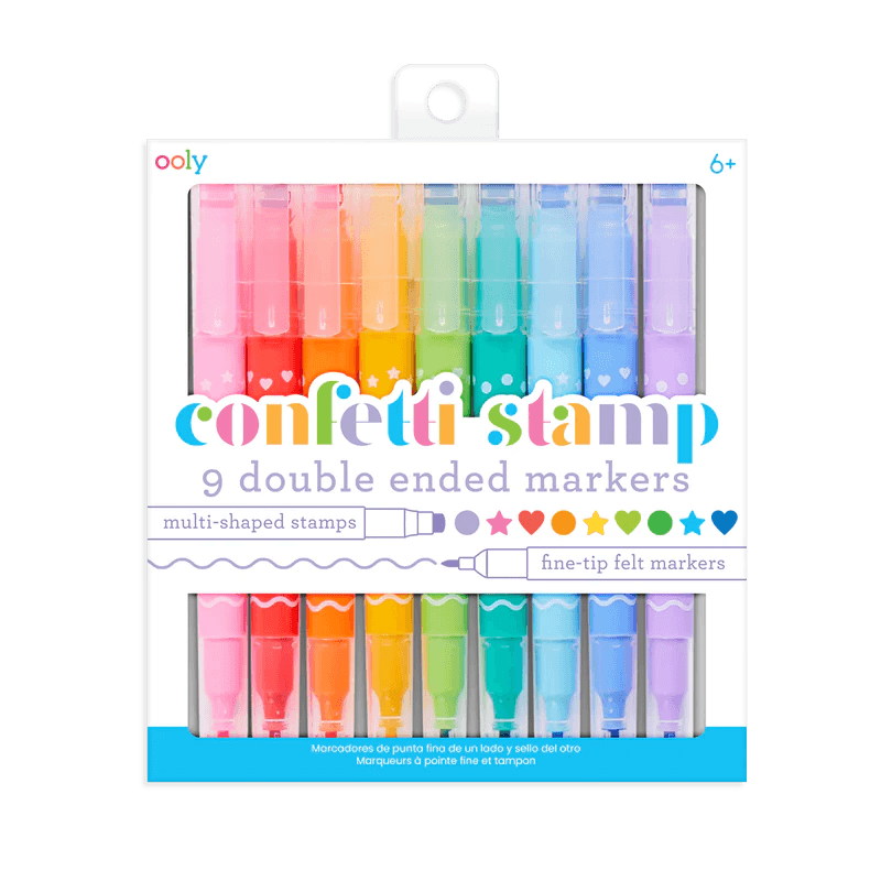 Confetti Stamp Double-Ended Markers - Set of 9 - Lemon And Lavender Toronto