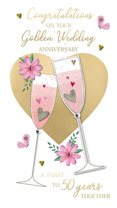 Congratulations on your golden wedding anniversary Card - Lemon And Lavender Toronto