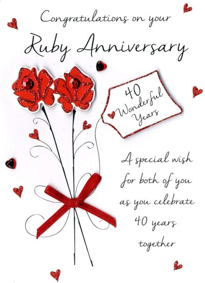 Congratulations on your Ruby Anniversary Card - Lemon And Lavender Toronto