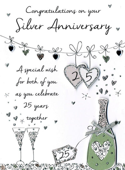 Congratulations on your Silver Anniversary Card - Lemon And Lavender Toronto