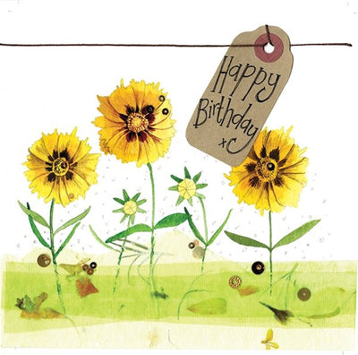 Coreopsis Flower Birthday Card - Lemon And Lavender Toronto