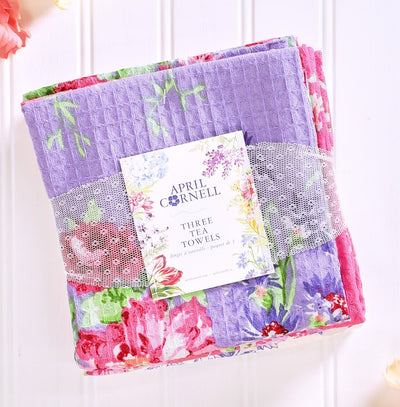Cottage Rose Patchwork Tea Towel Bundle - 3 Pack - Lemon And Lavender Toronto