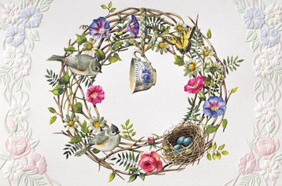 Cottage Wreath Greeting Card - Lemon And Lavender Toronto