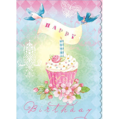 Cupcake & Bird Birthday - Card - Lemon And Lavender Toronto