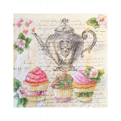 Cupcakes and Teapot -Lunch Napkin - Lemon And Lavender Toronto
