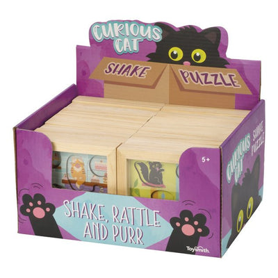 Curious Cat Shake Wood Puzzle - Lemon And Lavender Toronto