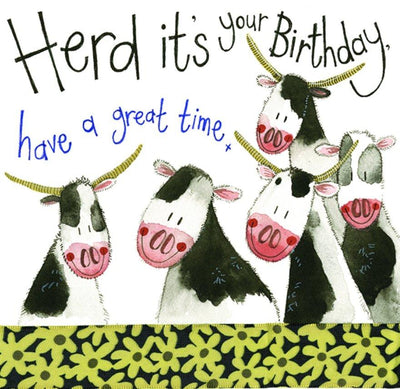 Dairy Herd Cow Birthday Card - Lemon And Lavender Toronto