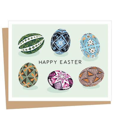 Decorated Ukrainian Eggs Easter Card - Lemon And Lavender Toronto
