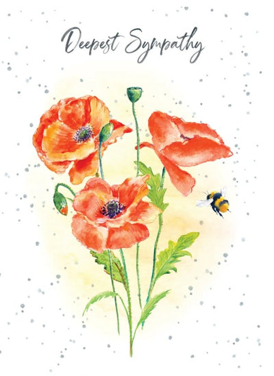 Deepest Sympathy Poppies Card - Lemon And Lavender Toronto
