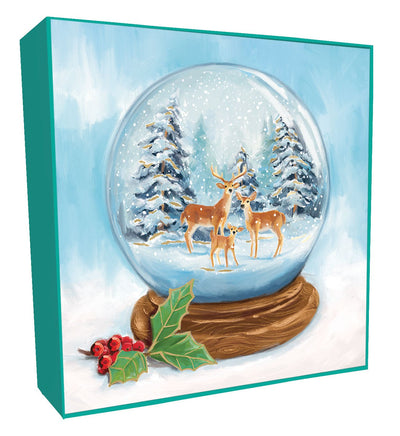 Deer in Snow globe - Box of 6 cards and envelopes - Lemon And Lavender Toronto