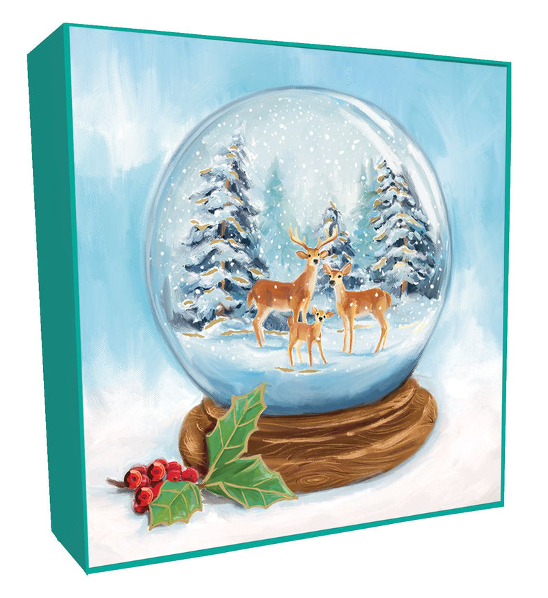 Deer in Snow globe - Box of 6 cards and envelopes - Lemon And Lavender Toronto