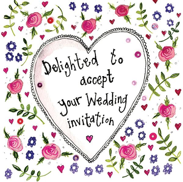Delighted to accept your Wedding Invitation - Mini Card - Lemon And Lavender Toronto