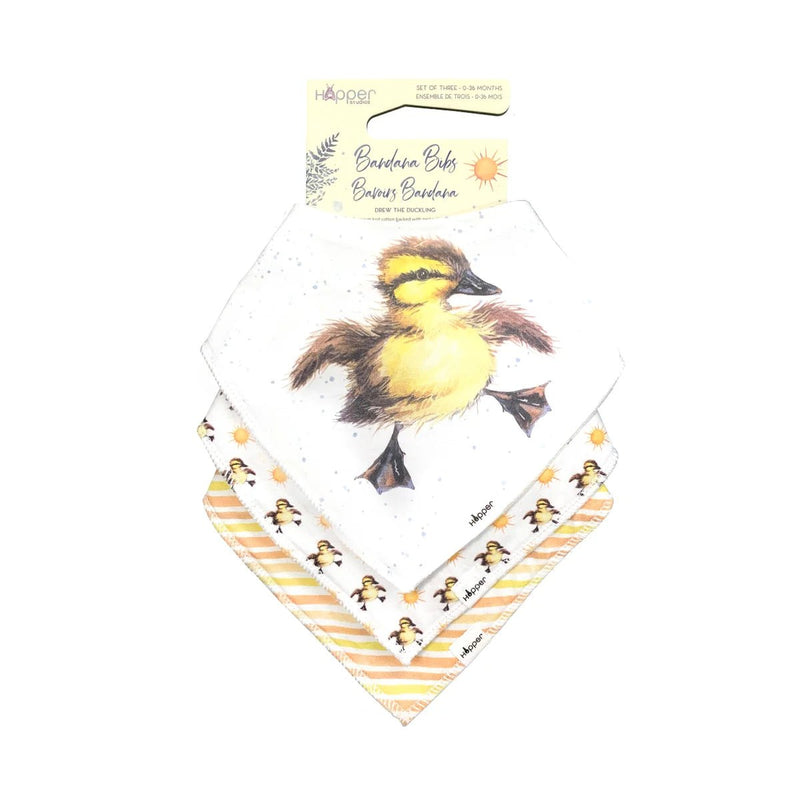 Drew the Duckling Bibs Set of 3 - Lemon And Lavender Toronto