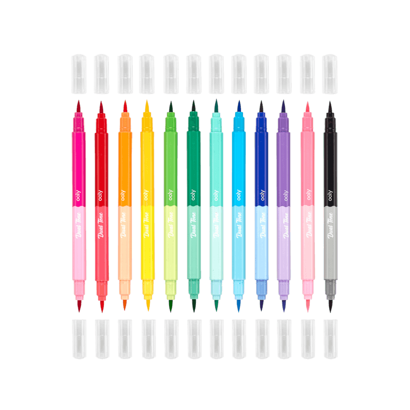 Dual tone double ended brush marker - set of 12/24 colors - Lemon And Lavender Toronto