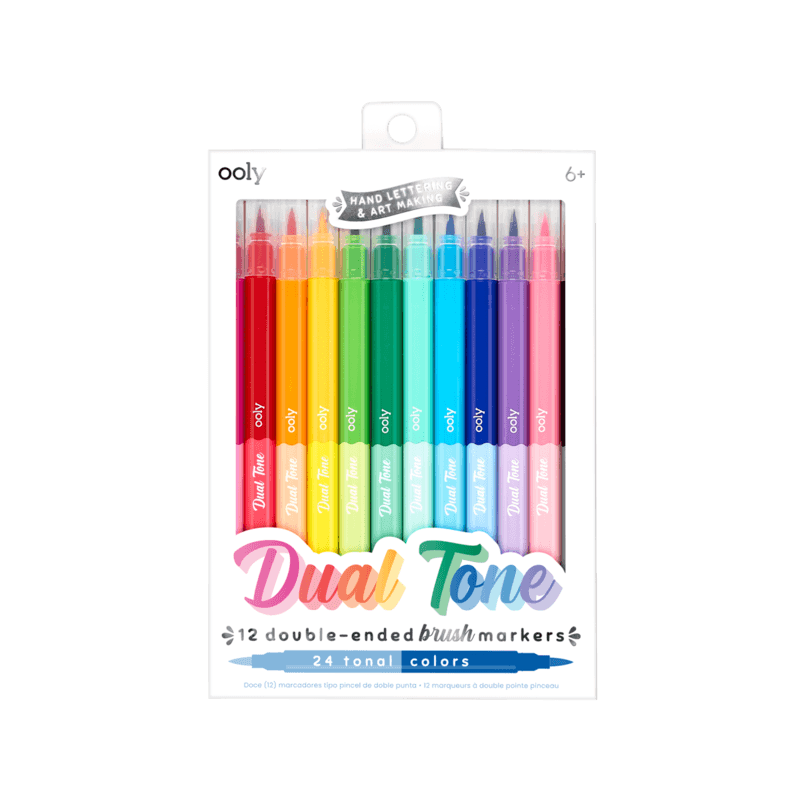 Dual tone double ended brush marker - set of 12/24 colors - Lemon And Lavender Toronto