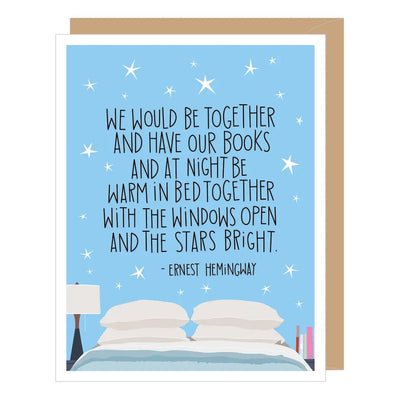 Ernest Hemingway Be Together Quote Anniversary Card - Lemon And Lavender Toronto