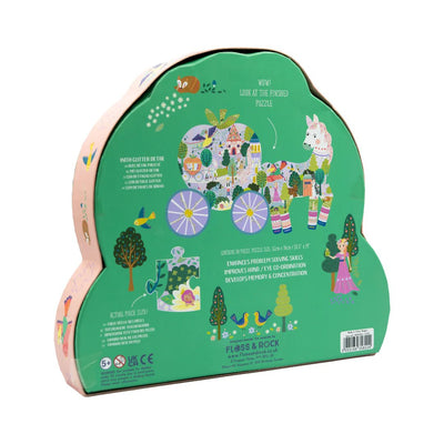Fairy Tale 80pc Horse & Carriage Shaped Jigsaw with Shaped Box - Lemon And Lavender Toronto