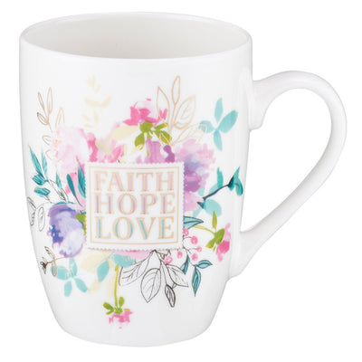 Faith Hope Love Ceramic Coffee Mug - Lemon And Lavender Toronto