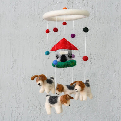 Felt Mobile -Dogs with their House - Lemon And Lavender Toronto