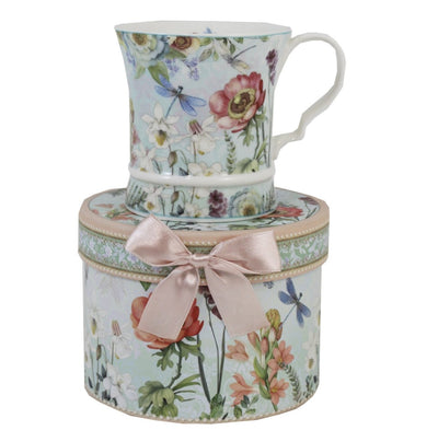 Floral and Dragonfly Mug in a Box - Lemon And Lavender Toronto
