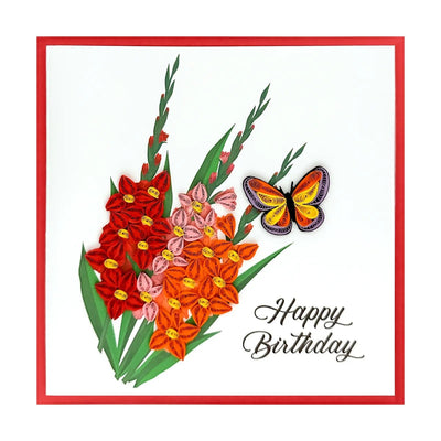 Floral Butterfly Quilling Card - Lemon And Lavender Toronto