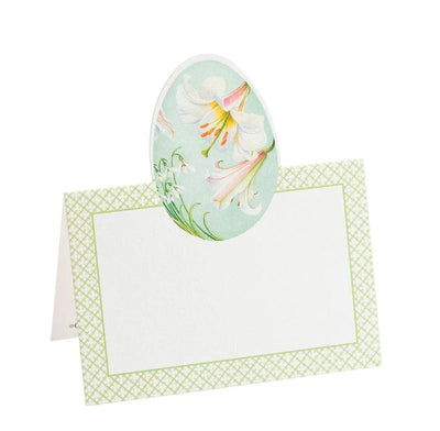 Floral Decorated Eggs Die-Cut Place Cards - 8 Per Package - Lemon And Lavender Toronto