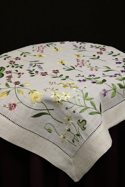 Floral Multicoloured Table Linen Square - Lemon And Lavender Toronto