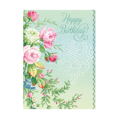 Florals On Green Birthday Card - Lemon And Lavender Toronto