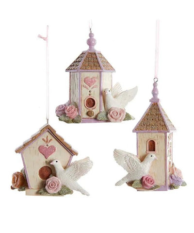 Flower Birdhouse With Dove Ornament - Lemon And Lavender Toronto