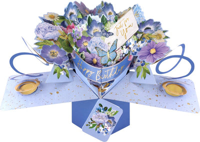 Flower Bouquet Happy Birthday Pop Up Card - Lemon And Lavender Toronto
