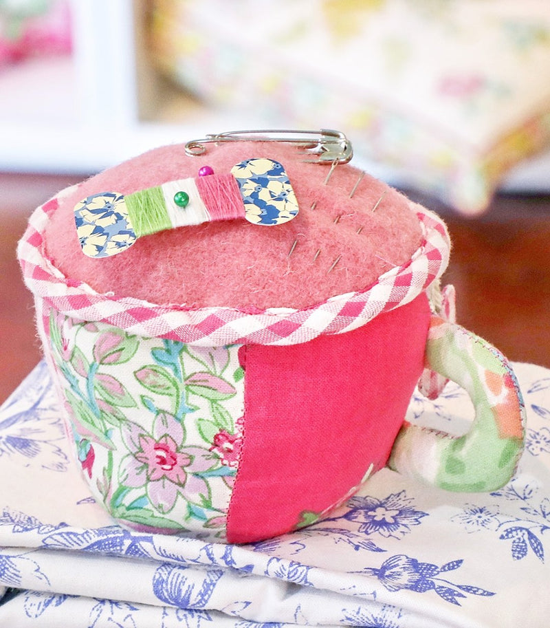 Flower Shop Tea Cup Pin Cushion - April Cornell - Lemon And Lavender Toronto