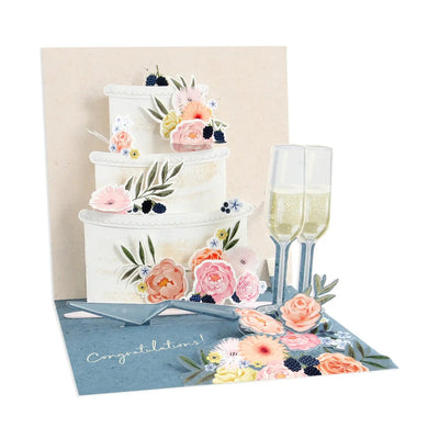 Fondant Wedding Cake POP UP Card - Lemon And Lavender Toronto